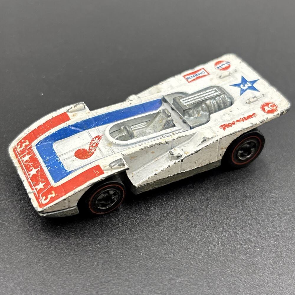 1973 Hot Wheels Redline Steam Roller White Enamel 3-Star Hong Kong Vintage